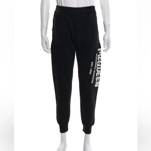 Alexander McQueen Black Joggers with White Logo LIKE NEW